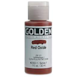 Golden Fluid Acrylics - Red Oxide, 1 oz bottle