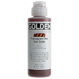 Golden Fluid Acrylics - Transparent Red Iron Oxide, 4 oz bottle