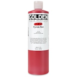 Golden Fluid Acrylics - Pyrrole Red, 16 oz bottle