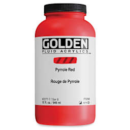 Golden Fluid Acrylic - Pyrrole Red, 32 oz