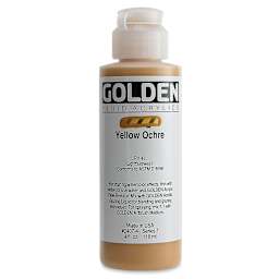 Golden Fluid Acrylics - Yellow Ochre, 4 oz bottle