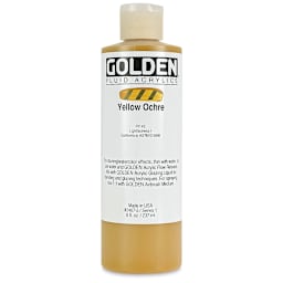Golden Fluid Acrylics - Yellow Ochre, 8 oz bottle