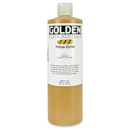 Golden Fluid Acrylics - Yellow Ochre, 16 oz bottle
