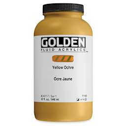 Golden Fluid Acrylic - Yellow Ochre, 32 oz