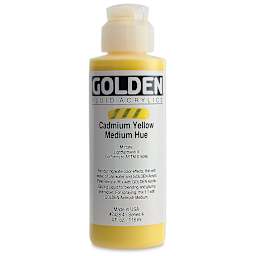Golden Fluid Acrylics - Cadmium Yellow Medium Hue, 4 oz bottle