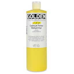 Golden Fluid Acrylics - Cadmium Yellow Medium Hue, 16 oz bottle