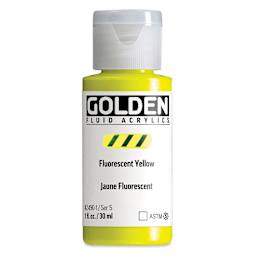 Golden Fluid Acrylic - Fluorescent Yellow, 1 oz bottle
