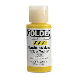 Golden Fluid Acrylics - Benzimidazolone Yellow Medium, 1 oz