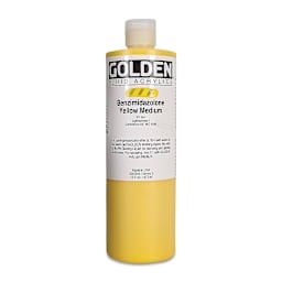 Golden Fluid Acrylics - Benzimidazolone Yellow Medium, 16 oz