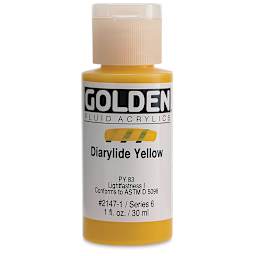 Golden Fluid Acrylics - Diarylide Yellow, 1 oz bottle