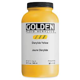 Golden Fluid Acrylic - Diarylide Yellow, 32 oz