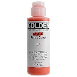 Golden Fluid Acrylics - Pyrrole Orange, 4 oz bottle
