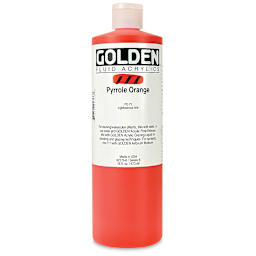 Golden Fluid Acrylics - Pyrrole Orange, 16 oz bottle