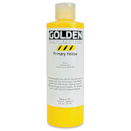 Golden Fluid Acrylics - Primary Yellow, 8 oz bottle