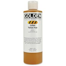 Golden Fluid Acrylics - Indian Yellow Historical Hue, 8 oz bottle