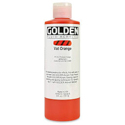 Golden Fluid Acrylics - Vat Orange, 8 oz bottle