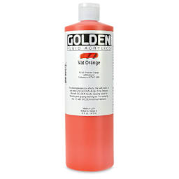 Golden Fluid Acrylics - Vat Orange, 16 oz bottle