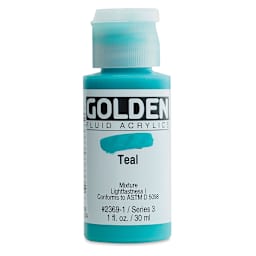 Golden Fluid Acrylics - Teal, 1 oz bottle