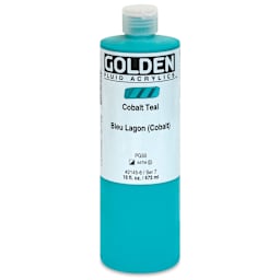 Golden Fluid Acrylics - Cobalt Teal, 16 oz bottle