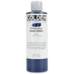 Golden Fluid Acrylics - Phthalo Blue (Green Shade), 8 oz bottle