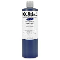 Golden Fluid Acrylics - Phthalo Blue (Red Shade), 16 oz bottle