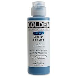 Golden Fluid Acrylics - Cerulean Blue Deep, 4 oz bottle