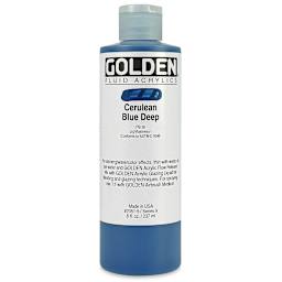 Golden Fluid Acrylics - Cerulean Blue Deep, 8 oz bottle