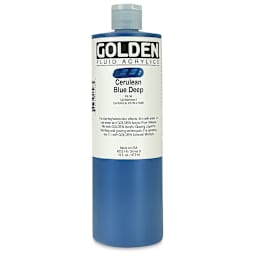 Golden Fluid Acrylics - Cerulean Blue Deep, 16 oz bottle