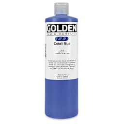 Golden Fluid Acrylics - Cobalt Blue, 16 oz, Bottle