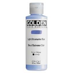 Golden Fluid Acrylic - Light Ultramarine Blue, 4 oz bottle