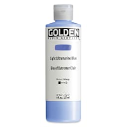 Golden Fluid Acrylic - Light Ultramarine Blue, 8 oz bottle