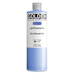 Golden Fluid Acrylic - Light Ultramarine Blue, 16 oz bottle