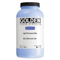 Golden Fluid Acrylic - Light Ultramarine Blue, 32 oz bottle