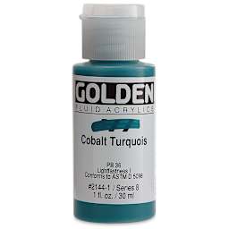 Golden Fluid Acrylics - Cobalt Turquoise, 1 oz bottle