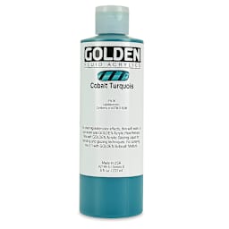 Golden Fluid Acrylics - Cobalt Turquoise, 8 oz bottle
