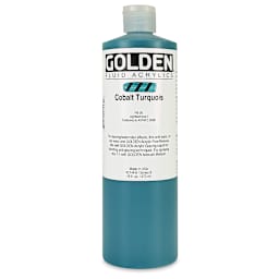 Golden Fluid Acrylics - Cobalt Turquoise, 16 oz bottle