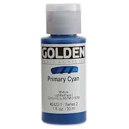 Golden Fluid Acrylics - Primary Cyan, 1 oz bottle