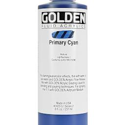 Golden Fluid Acrylics - Primary Cyan, 8 oz bottle