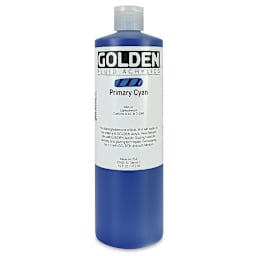 Golden Fluid Acrylics - Primary Cyan, 16 oz bottle