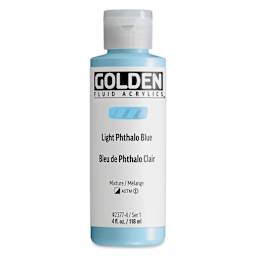 Golden Fluid Acrylic - Light Phthalo Blue, 4 oz bottle