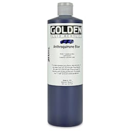 Golden Fluid Acrylics - Anthraquinone Blue, 16 oz bottle