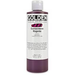 Golden Fluid Acrylics -Quinacridone Magenta, 8 oz bottle