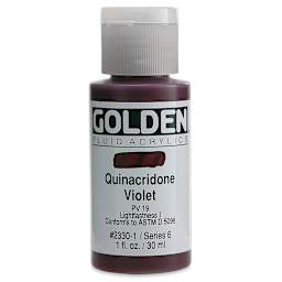 Golden Fluid Acrylics - Quinacridone Violet, 1 oz bottle