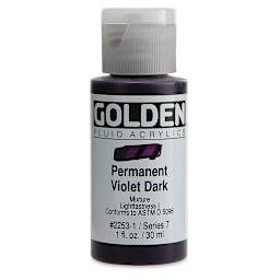 Golden Fluid Acrylics - Permanent Violet Dark, 1 oz bottle