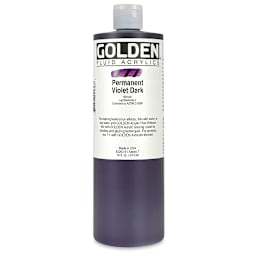Golden Fluid Acrylics - Permanent Violet Dark, 16 oz bottle