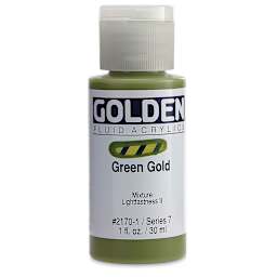 Golden Fluid Acrylics - Green Gold, 1 oz bottle