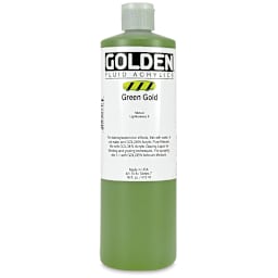 Golden Fluid Acrylics - Green Gold, 16 oz bottle
