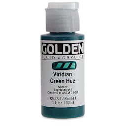 Golden Fluid Acrylics - Viridian Green Historical Hue, 1 oz bottle