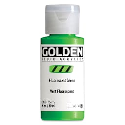 Golden Fluid Acrylic - Fluorescent Green, 1 oz bottle