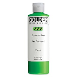 Golden Fluid Acrylic - Fluorescent Green, 8 oz Bottle